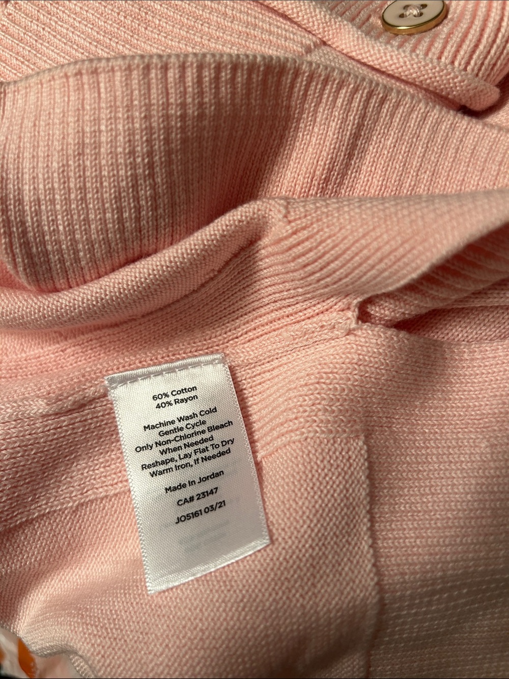 NWT Pink TALBOTS Half Buttoned Down V-Neck Cardigan Size S - Picture 3 of 3